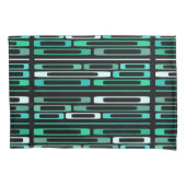 Mid Century Retro Flat Rocks Zwart Turquoise Kussensloop (Voorkant)