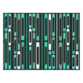 Mid Century Retro Flat Rocks Zwart Turquoise Tafelkleed (Voorkant (Horizontaal))