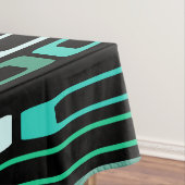 Mid Century Retro Flat Rocks Zwart Turquoise Tafelkleed (Voorbeeld)