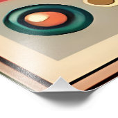 Mid Century Retro Futuristische Circuit Cat Foto Afdruk (Hoek)