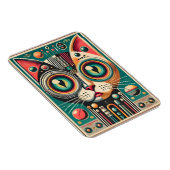 Mid Century Retro Futuristische Circuit Cat Magneet (Rechterzijde)
