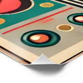 Mid Century Retro Futuristische Circuit Cat Perfect Poster (Hoek)