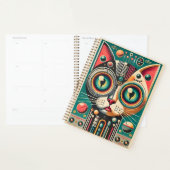 Mid Century Retro Futuristische Circuit Cat Planner (Display)