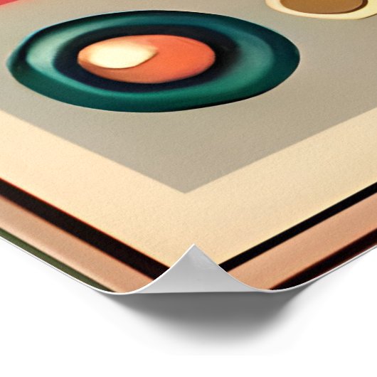 Mid Century Retro Futuristische Circuit Cat Poster (Hoek)