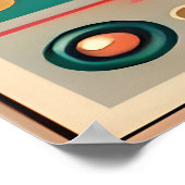 Mid Century Retro Futuristische Circuit Cat Poster (Hoek)