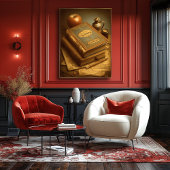 Mid-Century Retro Geometry Book – Timeless Knowled Poster