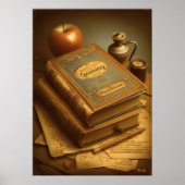 Mid-Century Retro Geometry Book – Timeless Knowled Poster (Voorkant)