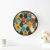 Mid Century Retro Harlekijnpatroon Grote Klok (Huis)