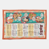 Mid-Century Retro Huisvrouw Kalender Handdoek 2025 (Horizontaal)