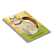 Mid Century Retro Kitty Cat Custom Notitieboek (Rechterzijde)
