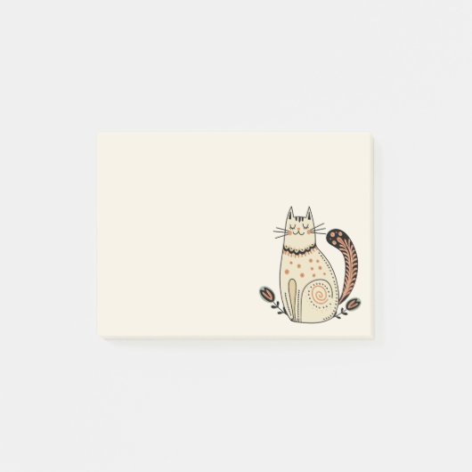 Mid Century Retro Kitty Kat Post-it® Notes (Voorkant)