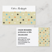 Mid Century Retro Moderne Starburst Visitekaartje (Voorkant / Achterkant)