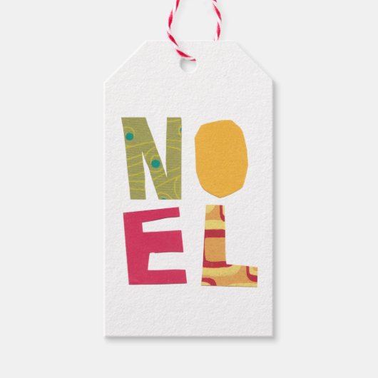 Mid-Century Retro Noel Boho Christmas Gift Label Cadeaulabel (Voorkant)