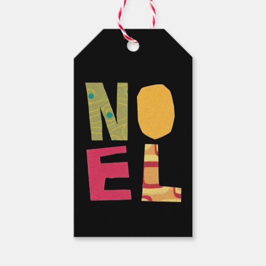 Mid-Century Retro Noel Boho Christmas Gift Label Cadeaulabel (Voorkant)
