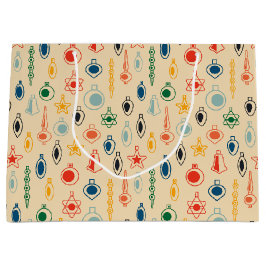 Mid Century Retro Patroon met Kerstboom Speelgoed Groot Cadeauzakje