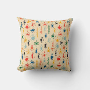 Mid Century Retro Patroon met Kerstboom Speelgoed Kussen