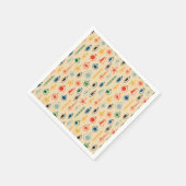 Mid Century Retro Patroon met Kerstboom Speelgoed Servet (Hoek)