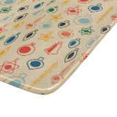 Mid Century Retro Patroon met Kerstboom Speelgoed Snijplank (Hoek)