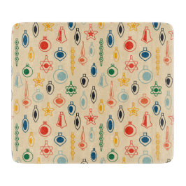 Mid Century Retro Patroon met Kerstboom Speelgoed Snijplank