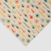 Mid Century Retro Patroon met Kerstboom Speelgoed Tissuepapier (Detail)