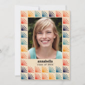 Mid Century Retro Pattern Foto's Afstuderen Kaart (Voorkant)