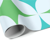 Mid Century Retro Starbursts in groen en Blauwgroe Cadeaupapier (Rol Hoek)