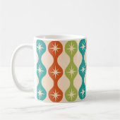 Mid Century Retro Starbursts on ogee pattern Koffiemok (Links)