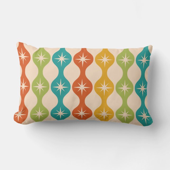 Mid Century Retro Starbursts on ogee pattern  Kussen (Voorkant)