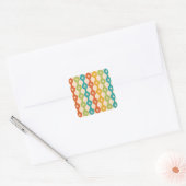 Mid Century Retro Starbursts on ogee pattern     Vierkante Sticker (Envelop)