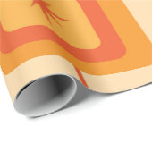 Mid Century Retro Starbursts op Abstracte Pleinen Cadeaupapier (Rol Hoek)