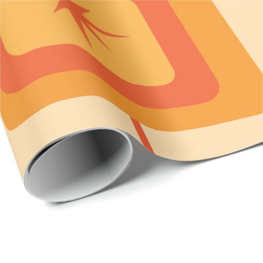 Mid Century Retro Starbursts op Abstracte Pleinen Cadeaupapier (Rol Hoek)