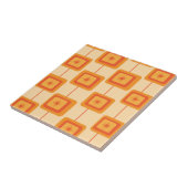 Mid Century Retro Starbursts op Abstracte Pleinen Tegeltje (Zijkant)