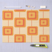 Mid Century Retro Starbursts op Abstracte Pleinen Tissuepapier (Craft)