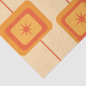 Mid Century Retro Starbursts op Abstracte Vierkant Tissuepapier (Detail)