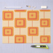 Mid Century Retro Starbursts op Abstracte Vierkant Tissuepapier (Craft)