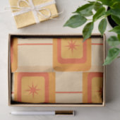 Mid Century Retro Starbursts op Abstracte Vierkant Tissuepapier (Geschenk)