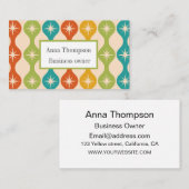 Mid Century Retro Starbursts op Ogee Custom Visitekaartje (Voorkant / Achterkant)