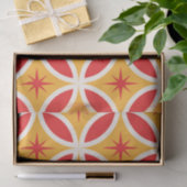 Mid Century Retro Starbursts op rode cirkels Tissuepapier (Geschenk)