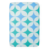 Mid Century Retro Starbursts Patroon Blauwgroen Bl Badmat (Voorkant Verticaal)