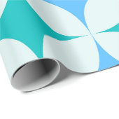 Mid Century Retro Starbursts Patroon Blauwgroen Bl Cadeaupapier (Rol Hoek)