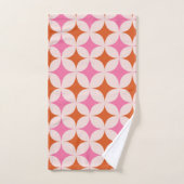 Mid Century Retro Starbursts Patroon Sinaasappel R Bad Handdoek (Handdoek)