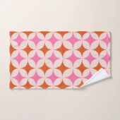 Mid Century Retro Starbursts Patroon Sinaasappel R Bad Handdoek (Handdoek)