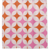 Mid Century Retro Starbursts Patroon Sinaasappel R Douchegordijn (Voorkant)