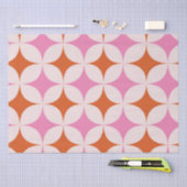 Mid Century Retro Starbursts Patroon Sinaasappel R Tissuepapier (Craft)