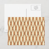 Mid-Century Ribbon Print - kamelaankleurig en crèm Briefkaart (Voorkant / Achterkant)