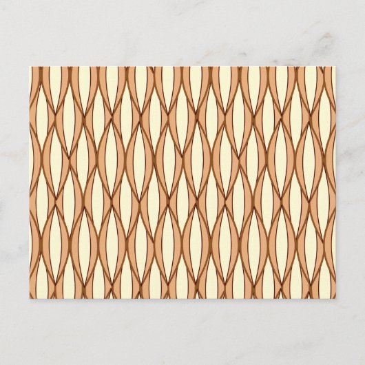 Mid-Century Ribbon Print - kamelaankleurig en crèm Briefkaart (Voorkant)