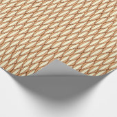 Mid-Century Ribbon Print - kamelaankleurig en crèm Cadeaupapier (Hoek)