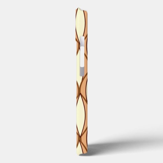 Mid-Century Ribbon Print - kamelaankleurig en crèm Case-Mate iPhone Case (Achterkant / Links)