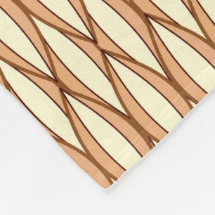 Mid-Century Ribbon Print - kamelaankleurig en crèm Fleece Deken