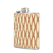 Mid-Century Ribbon Print - kamelaankleurig en crèm Heupfles (Links)